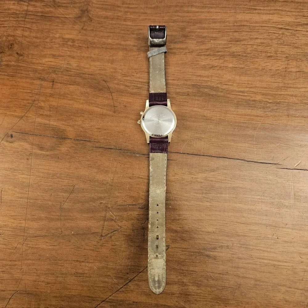 AK Anne Klein Watch Women‎ Instalite Gold Tone Leather Band Needs New Battery
